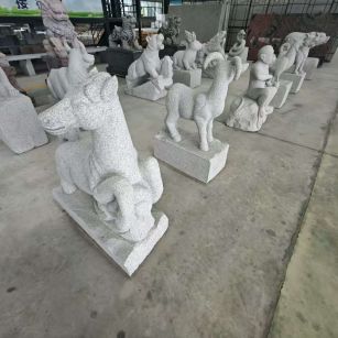 运城芝麻白雕刻 十二生肖 异形雕刻