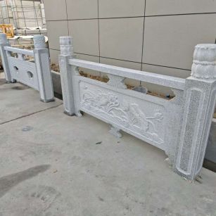 运城芝麻白河道栏杆 石材栏杆