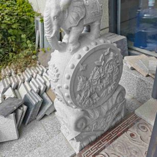 运城芝麻白抱鼓石 庭院抱鼓石