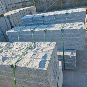 运城芝麻白自然面整石 坐凳