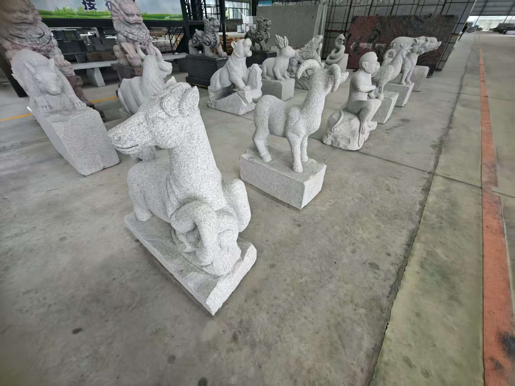 运城芝麻白雕刻 十二生肖 异形雕刻