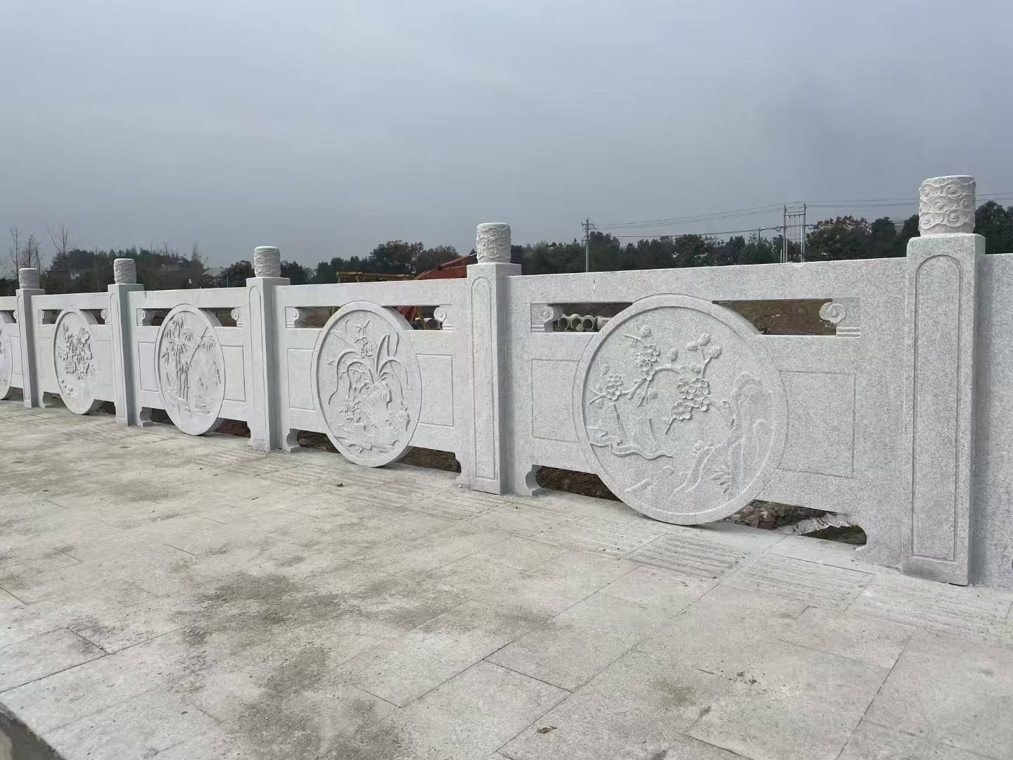 运城芝麻白河道栏杆 石材栏杆