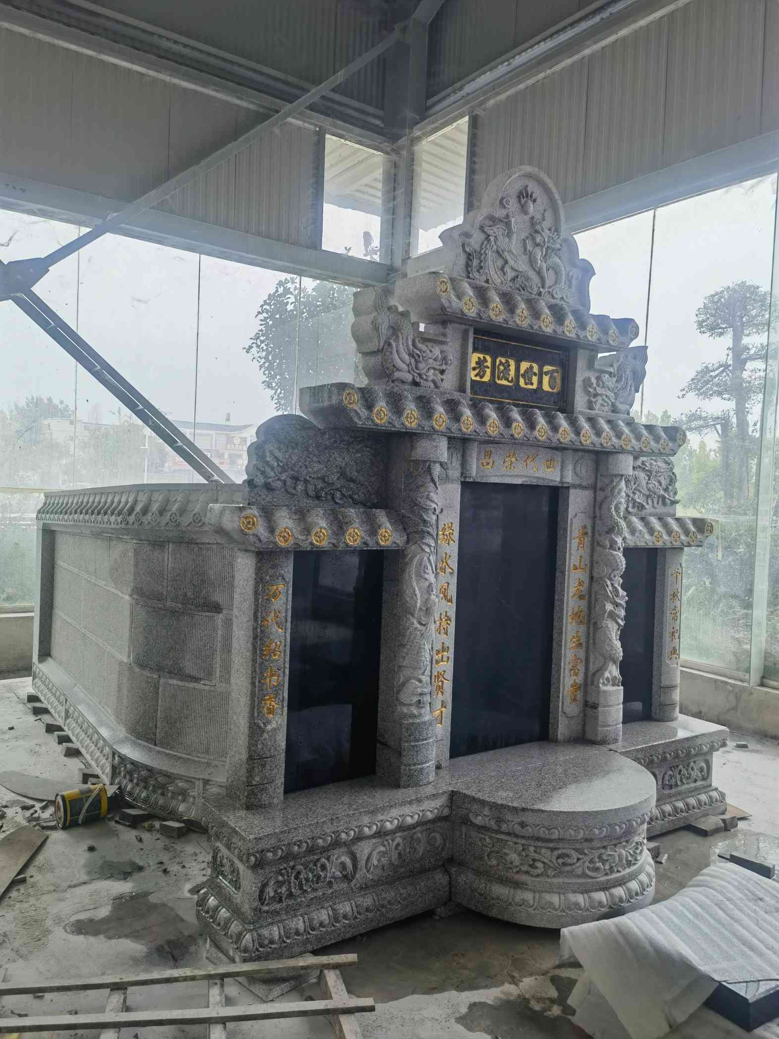 运城套墓 墓碑 围坟石 异形定制